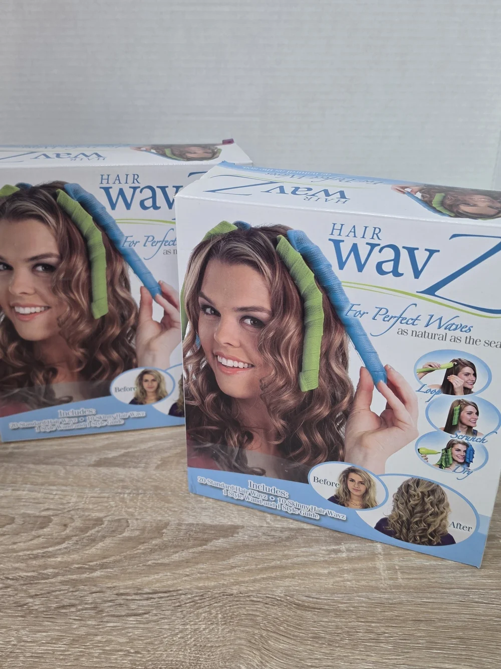 NEW As Seen On TV Hair Wavz Heatless Waves Spiral Curls Styling Kit Lot of 2